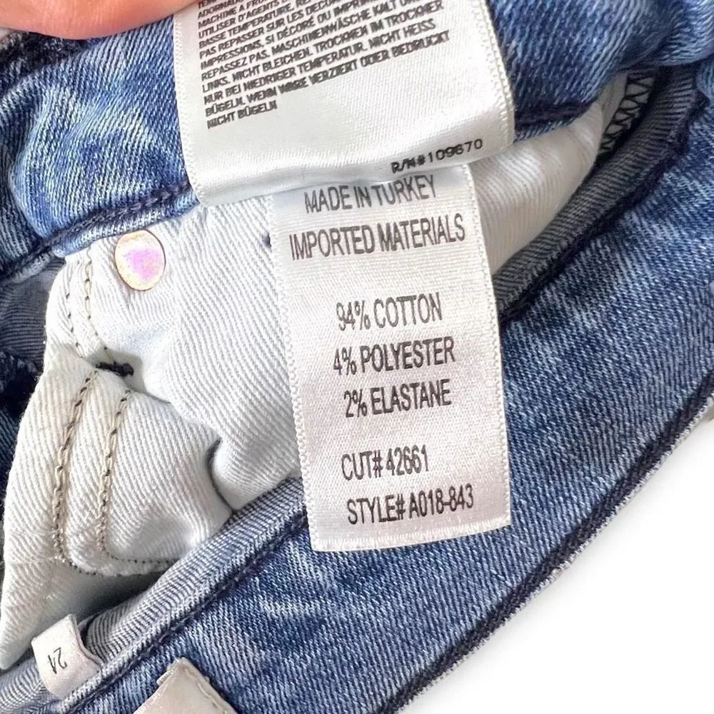 AGOLDE Sophie Distressed High Rise Skinny Crop Jeans A018-843 Size 24